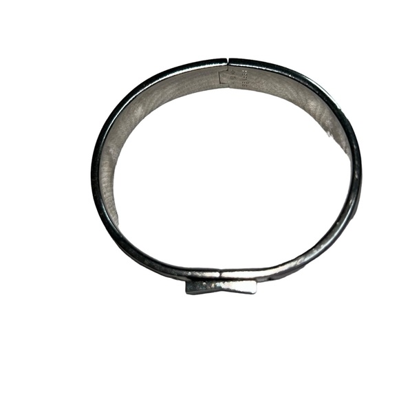 Hermes Paris France lavender purple silver enamel signature cursive bracelet - Picture 5 of 6